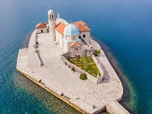 Picturesque island st. George and temple Gospa od Skrpela