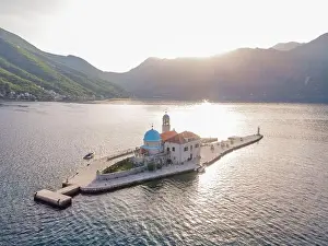 Kotor Prints: Picturesque island st. George and temple Gospa od Skrpela