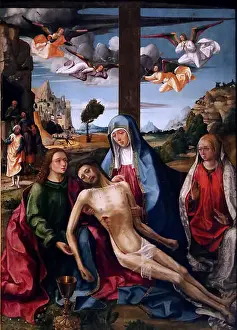 Museo Prints: Piedad al pie de la cruz by the Maestro de Artés