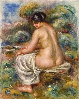 19th Century Art Prints: Pierre-Auguste Renoir – Bather with Laundry, 1914 | Archium