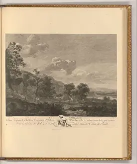 Pierre Chenu (Engraver) Landscape: the campaign in France. Copper engraving, etching 1750-1800, 1750/1800