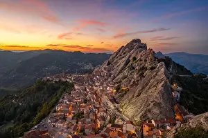 Pietrapertosa, Italy at dusk