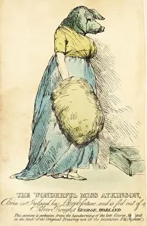 Hoax Prints: The Pig-Faced Lady, with fur muff