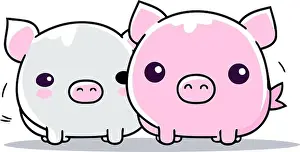 Piggy Prints: Pig and piggy cute cartoon vector illustration