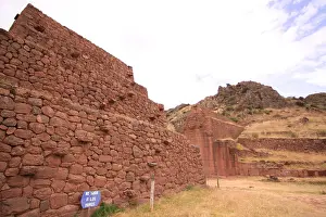 Adobe Prints: Pikillacta archaeological site, Inca walls marking the Cusco city boundaries