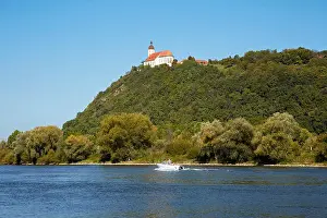 West Europe Prints: Pilgrims Church on top of the Bogenberg above the River Danube, Bavaria, Germany, Europe