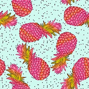 1980 Prints: Pineapple creative trendy seamless pattern