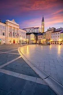 Piran, Slovenia. Cityscape image of beautiful Piran, Slovenia at spring sunrise