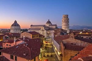 Images Dated 16th December 2021: Pisa, Italy rooftop town view at dusk