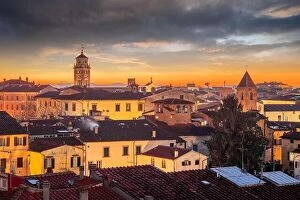 Images Dated 19th December 2021: Pisa, Tuscany, Italy town skyline at twilight