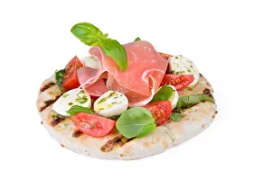 Buffalo Prints: Pita bread with Italian ham, tomato, mozzarella and basil