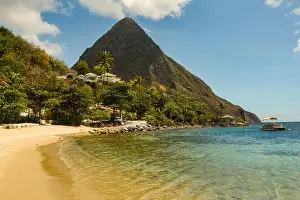St Lucia Prints: Piton Mountains in St. Lucia