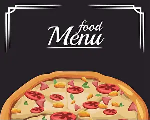 Salami Prints: pizza icon, food menu design
