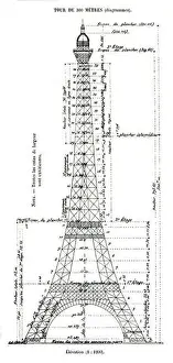 Plan of the 300m Eiffel tower. 1890 143 Eiffel plan