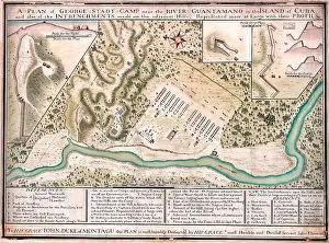 Cuba Prints: A plan of George Stadt Camp near the River Guantamano in the island of Cuba