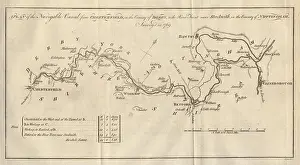 Nottingham Prints: A plan of the navigable canal… Chesterfield canal. GENTS MAG 1777 old map