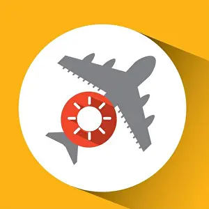 Dentist Prints: plane travel. weather forecast sun icon vector illustration eps 10