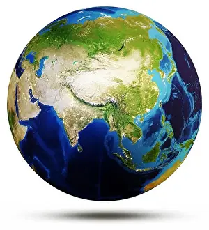 Planet Earth globe 3d rendering