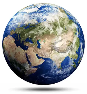 Planet Earth Prints: Planet Earth globe map - Asia