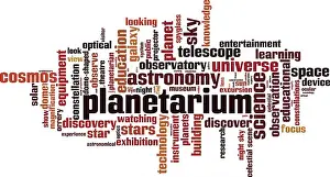 Night Sky Prints: Planetarium word cloud concept