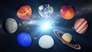 Mercury Prints: the planets of the solar system lit by the Sun