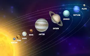 Cosmo Prints: Planets of the Solar System. Vector 3d Realistic Space Planet Set in Space Starry Sky