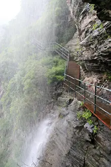 Flow Prints: plank road on the mountainside in northern China