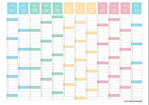 Calender Prints: Planner calendar for 2022. Wall organizer