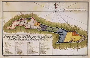 Sowing Prints: PLANO DE LA ISLA DE CUBA PARA LA INTELIGENCIA DE LOS PARTIDOS DONDE SE SIEMBRA EL TABACO - SIGLO XIX