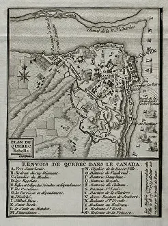 Historia Universal Prints: Plano de Quebec, Canadá (Colonia francesa del virreinato de la Nueva Francia)