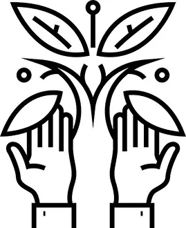 Shovel Prints: Plants care line icon, concept sign, outline vector illustration, linear symbol