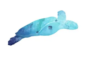 Dump Prints: Plastic garbage in ocean and turtle, double exposure. Environmental pollution
