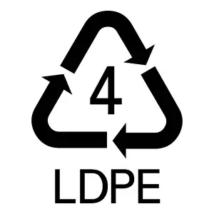 Reuse Prints: Plastic recycling code LDPE 4 symbol