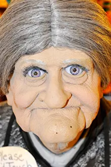 Plastic ugly face of a senior woman