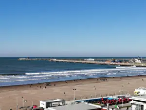 Buenos Aires Prints: Playa Grande beach at Mar del Plata, Buenos Aires Province, Argentina