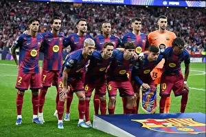 Football Players Prints: Player of Barcelona lineup during the UEFA Champions League Quarter-Final match Atletico de Madrid