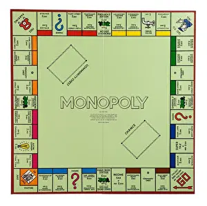 Board Game Prints: The playing board for the game of Monopoly