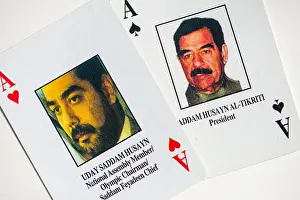2003 Prints: playing cards to identify members of the baath party in irak during the war with usa in 2003