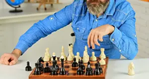 Chess Prints: Playing chess. Intellectual hobby