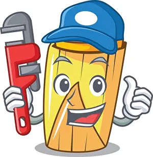 Plumber Prints: Plumber tamale with corn leaf in cartoon vector illustration