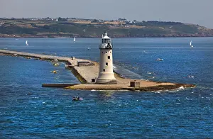 Plymouth Prints: Plymouth Breakwater Lighthouse, Devon, England, Britain