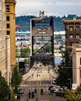 Cars Prints: Point of Tacoma Draw Bridge