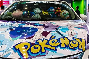 Pokemon branded car and Pokemon dolls at 2017 Shenzhen Game Fair