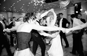 Illuminate Prints: Poland, Lodz, guests dancing at wedding party (B&W)