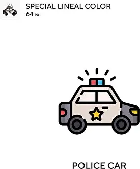 Urgency Prints: Police car Special lineal color vector icon