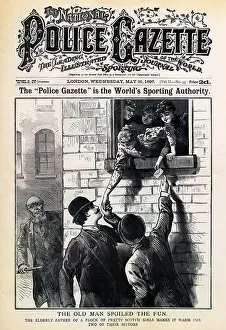 1897 Prints: Police Gazette Spoiled Fun The English edition of the scandal sheet with a cover story of a father surprising his