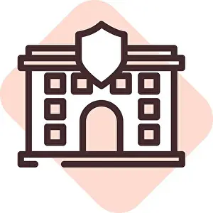Vector Vectors Prints: Police station law, illustration, vector on a white background