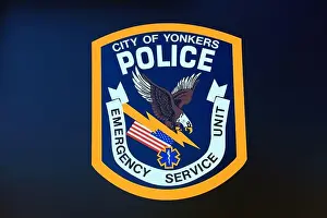 American Flag Prints: Police sticker Yonkers New York