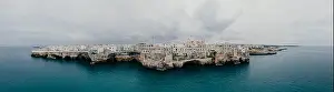 Alberobello Prints: Polignano a Mare Apulia City Sea Coastline and white houses in Italy Drone 360 vr