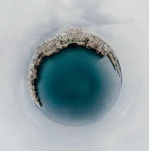 Alberobello Prints: Polignano a Mare Apulia City Sea Coastline and white houses in Italy Drone 360 vr